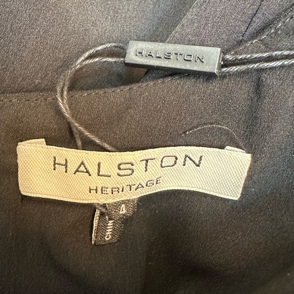 Halston Heritage Black Black Crepe Cut Cocktail Party Dress Size 4 Small S NWOT - Picture 11 of 15